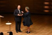 His Highness the Aga Khan receiving the award from the Right Honrable Adrienne Clarkson. Photo Credit: The Daily Nation His Highness the Aga Khan receiving the award from the Right Honrable Adrienne Clarkson. Photo Credit: The Daily Nation