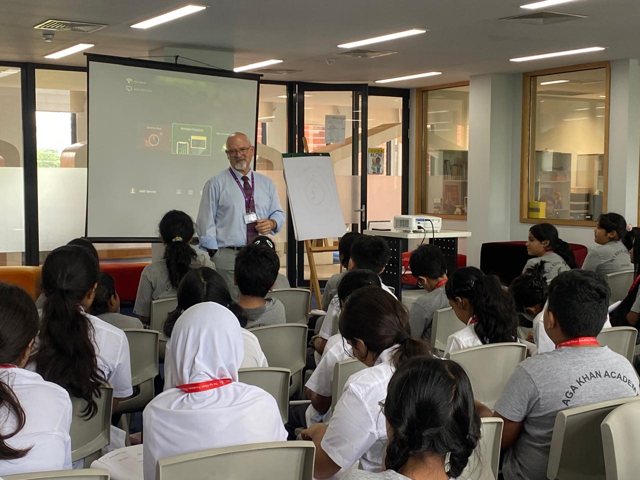 Grade 5 students met Joseph Hamkari, the newly joined dean of studies at the Academy to learn about agency and school leadership. 