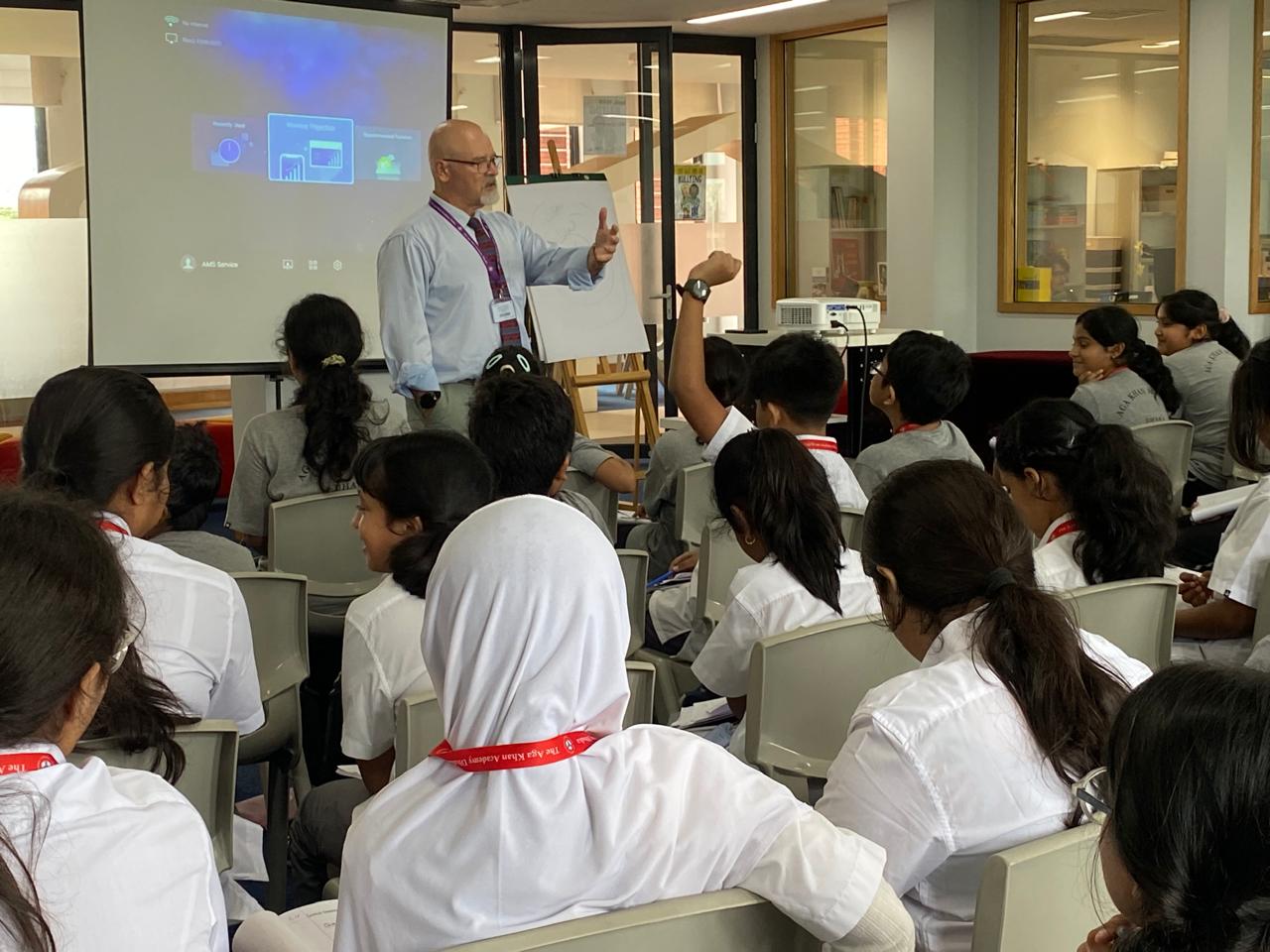 Grade 5 students met Joseph Hamkari, the newly joined dean of studies at the Academy to learn about agency and school leadership. 