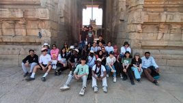 AKA Hyderabad students with exchange students at a heritage site in the city